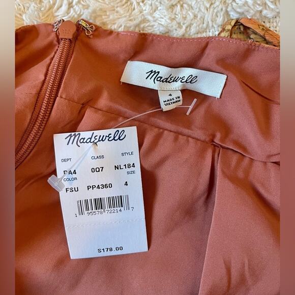 NWT Madewell Floral Georgette Ruffle Sleeve Tiered Midi Dress size 4 - Picture 9 of 11